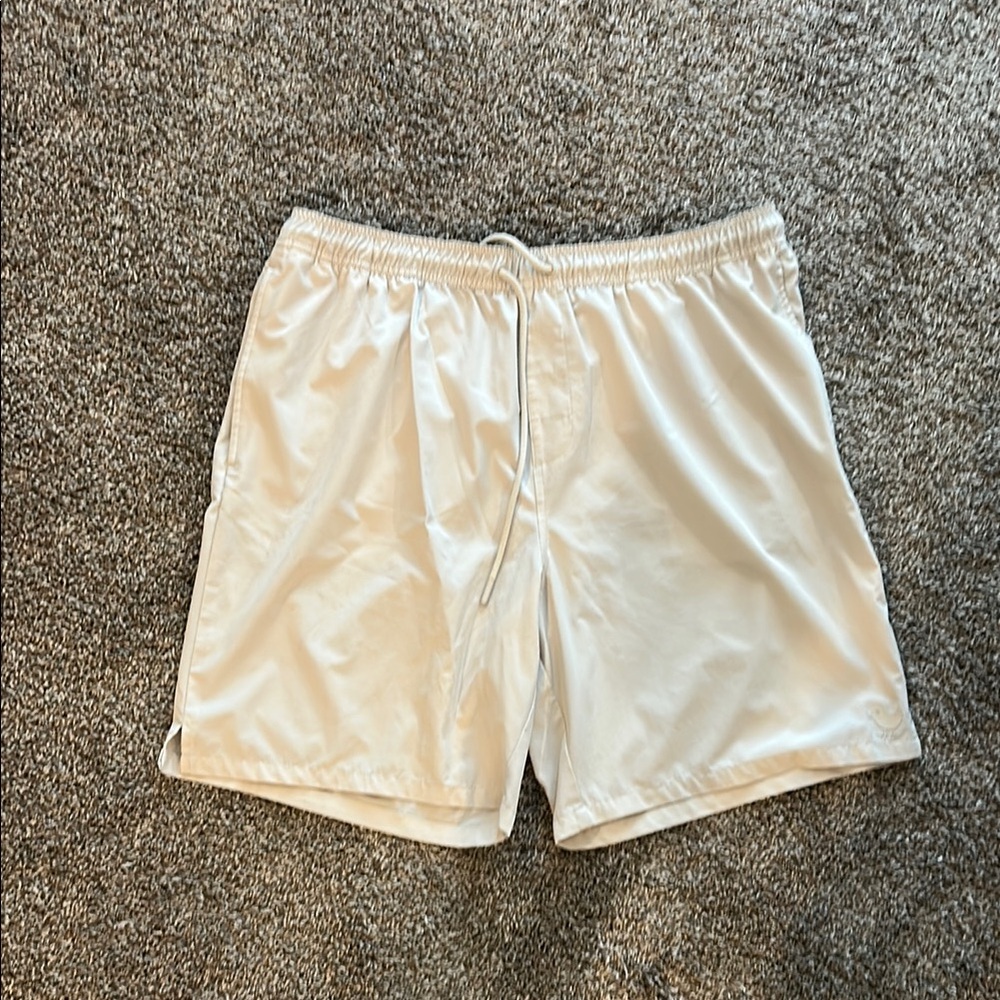Bad Birdie White Athletic Shorts with Elastic Waistband